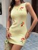 KaiKuo 2026 Spring/Summer Women's European & American Fruit Embroidery Wool Knit Slim Sleeveless Dress