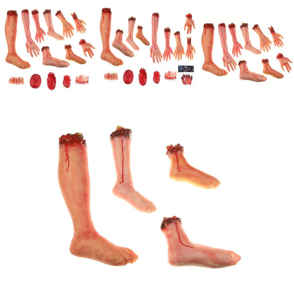 Realistic Halloween Fake Body Parts Decoration Scary Severed Arm And Hand Prop