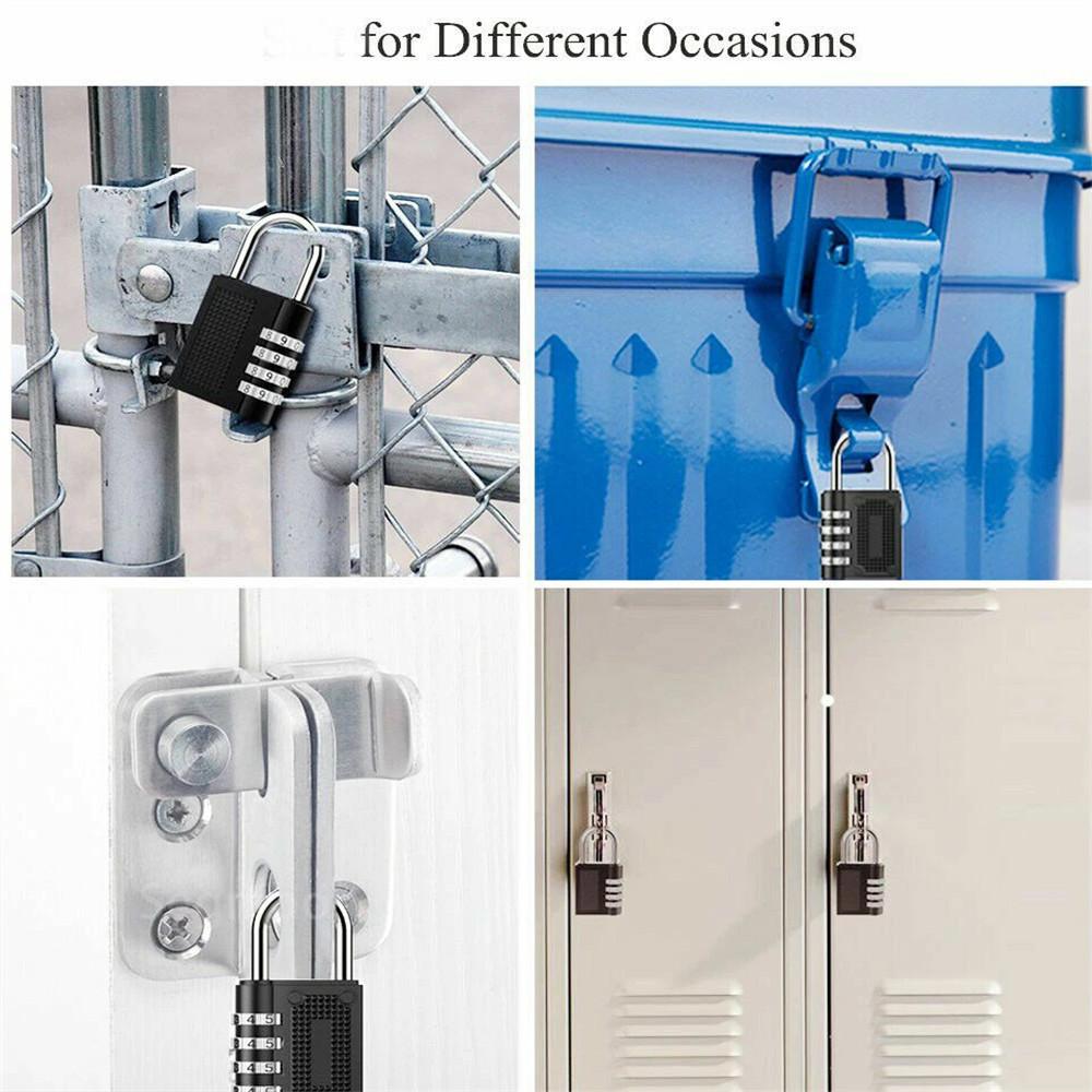 HB04 Velký zinkový 4místný visací zámek na kód Vodotěsný Zámek proti krádeži pro kolejní zavazadla Posilovnu