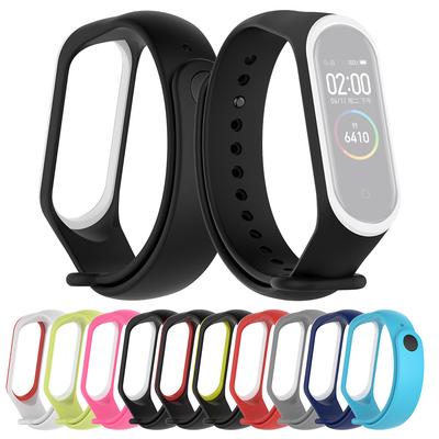 Mi Band 4 için Spor Yumuşak Silikon İki renkli Bileklik Bilek Kayışı