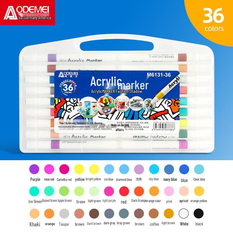 Morning MG Waterproof Acrylic Markers: 12, 24, 36, 48 Color Sets for Hand-Painted Art and Graffiti.