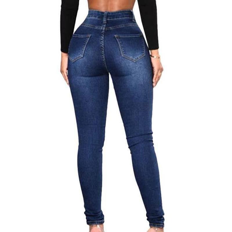 Jeans ajustados para mujer de cintura alta pantalones de color sólido para  mujer pantalones de mezclilla comprar a buen precio — entrega gratuita,  reseñas reales con fotos — Joom