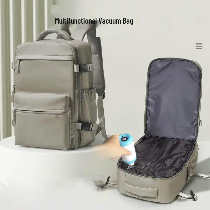 Versatile Unisex Large Capacity Laptop Backpack with Multi-Layer Storage & Compressible Vacuum Bag