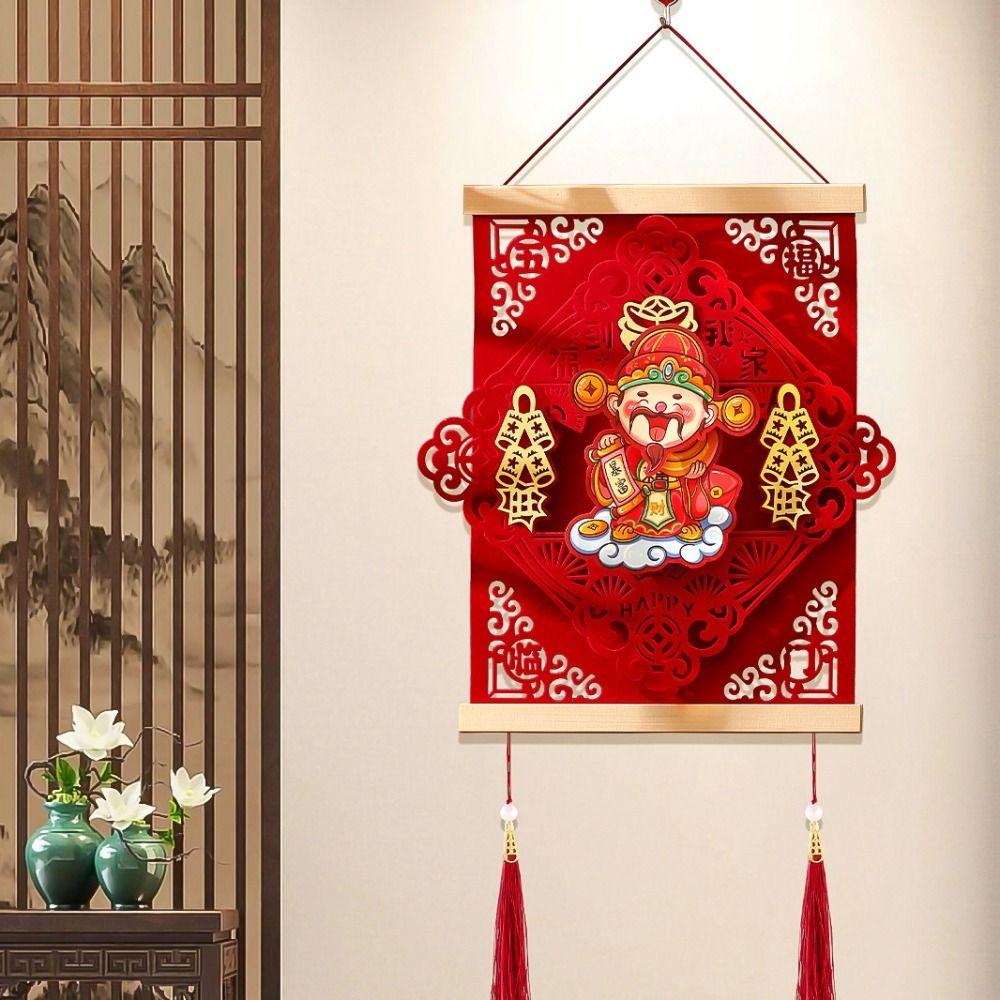 Thickened Spring Festival Hanging Decoration with Tassel God of Wealth Pendant  Living Room