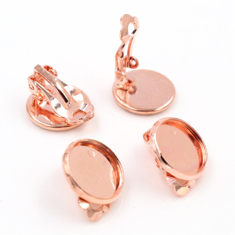 10mm 12mm 14-20mm 10pcs/lot Copper Ear Clips 8 Colors Plated ,Earrings Blank/Base,Fit 10-20mm Glass Cabochons,earring Setting