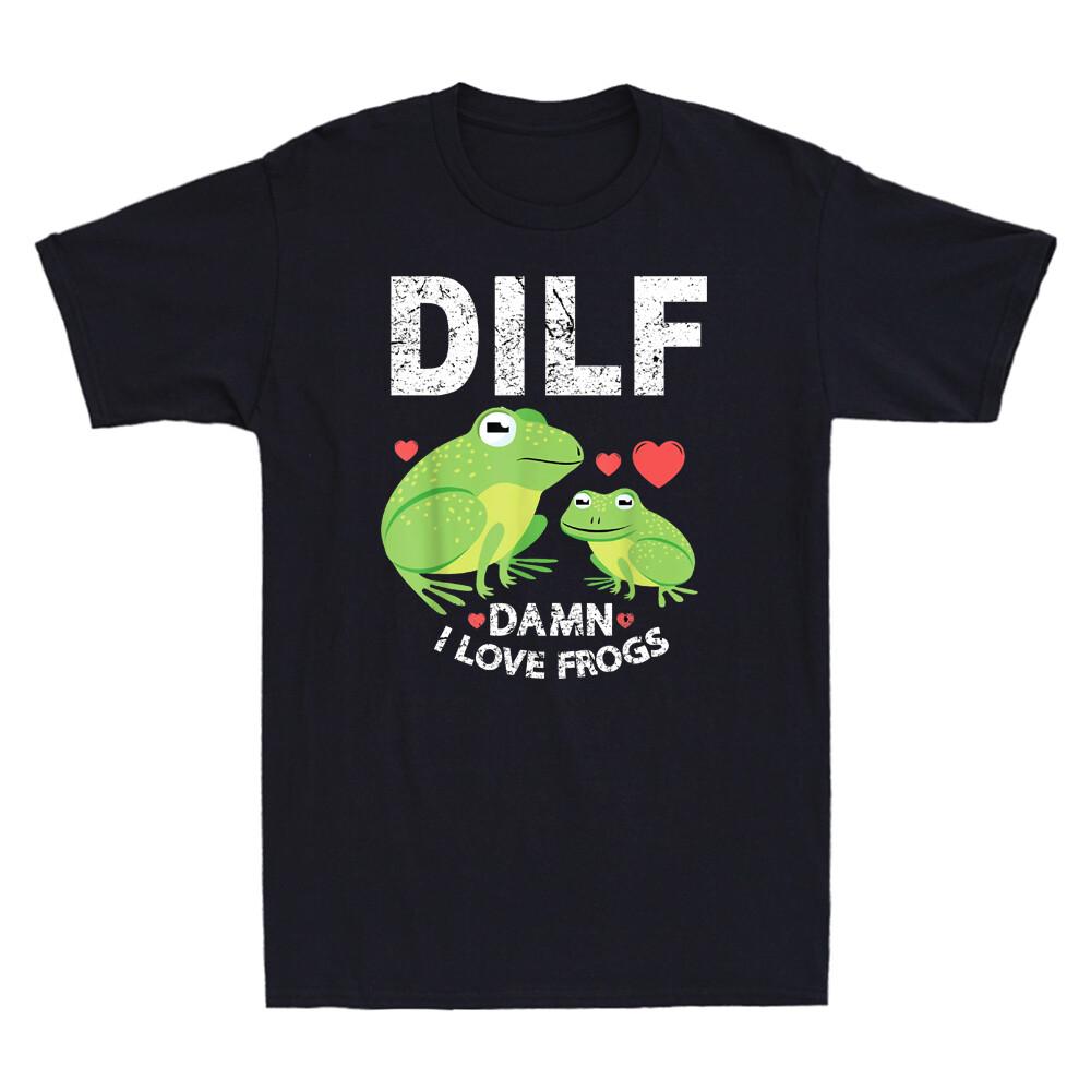 DILF Damn I Love Frogs Funny Frog Keeper Or Frog Lover Gift Retro Men s T-Shirt XXXXL