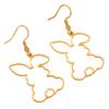 Hollow Outline Rabbit Dangle Hoop Earrings Cute Animal Shape Drop Ear Jewelry for Women Daily Holiday Decor