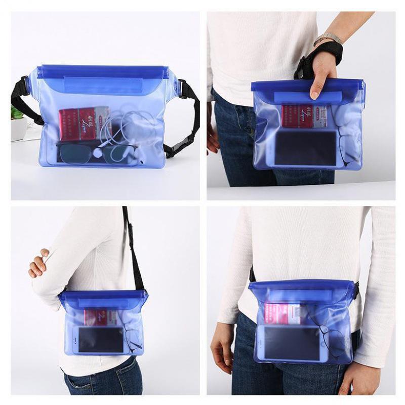 Large Waterproof PVC Waist Bag for Outdoor Activities – Three-Layer Sealed, Multi-Functional Storage for Phones and More.