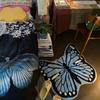 Butterfly Carpet Girl Bedroom Home Living Room Ins Wind Light Luxury Advanced Sense Thickened Dirt Resistant Blue Special-shaped Floor Mat