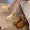 Super fire lace Martin boots women's 2025 new autumn and winter retro versatile small muffin bottom heightening short boots
