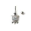 16G Multicolor Rhinestone Cute Turtle Sexy Body Piercing Belly Button Bar Ring