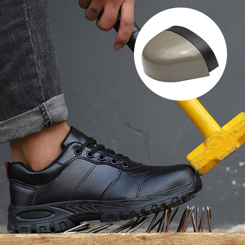 Breathable Lightweight Men Boots Leather Style Men Sneakers Indestructible Safety Shoes Women Steel Toe Work Boots LBX1218