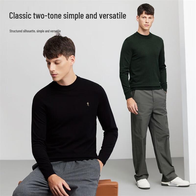 Men's Machine Washable Round Neck Knitted Sweater