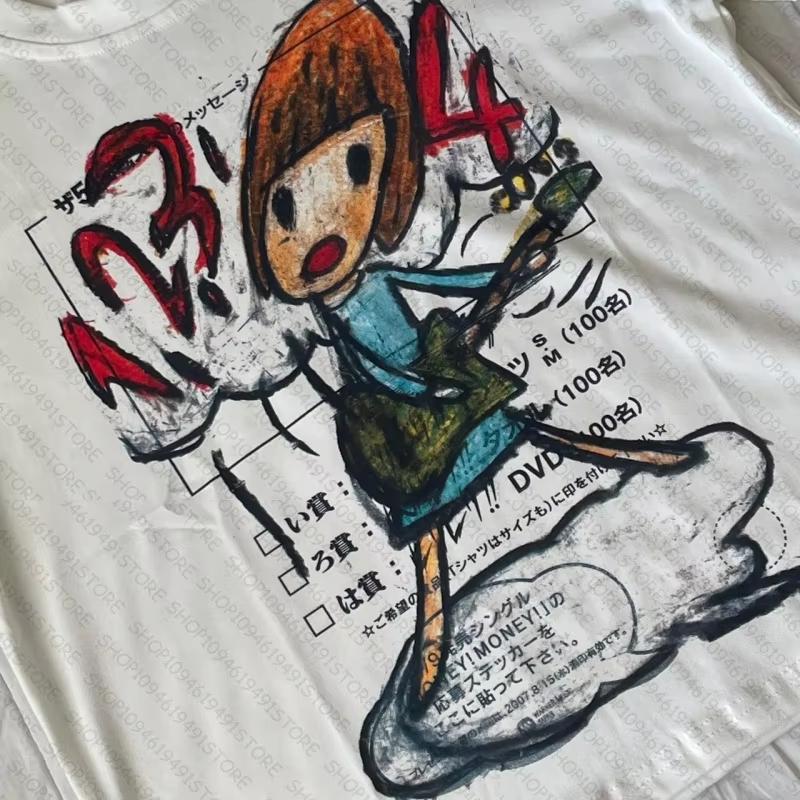 Cartoon Print Graphic T Shirts Aesthetics Women Tops Woman Clothing Casual Women's Cropped Emo Girl Crop Top Ropa De Mujer