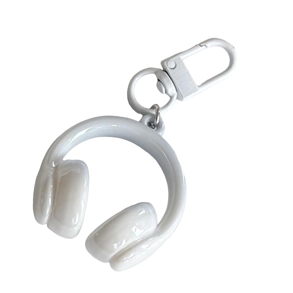 Stylish 3D Headphone Keychain Bag Pendant for Backpacks User Friendly Resin Creative Gift for Friends and Students