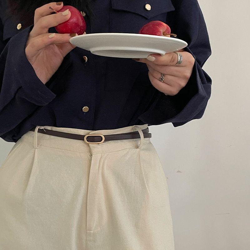 And Black Fashionable Coffee Slim Waist Belt For Women Trendy Korean Inspired Accessory For Any Look
