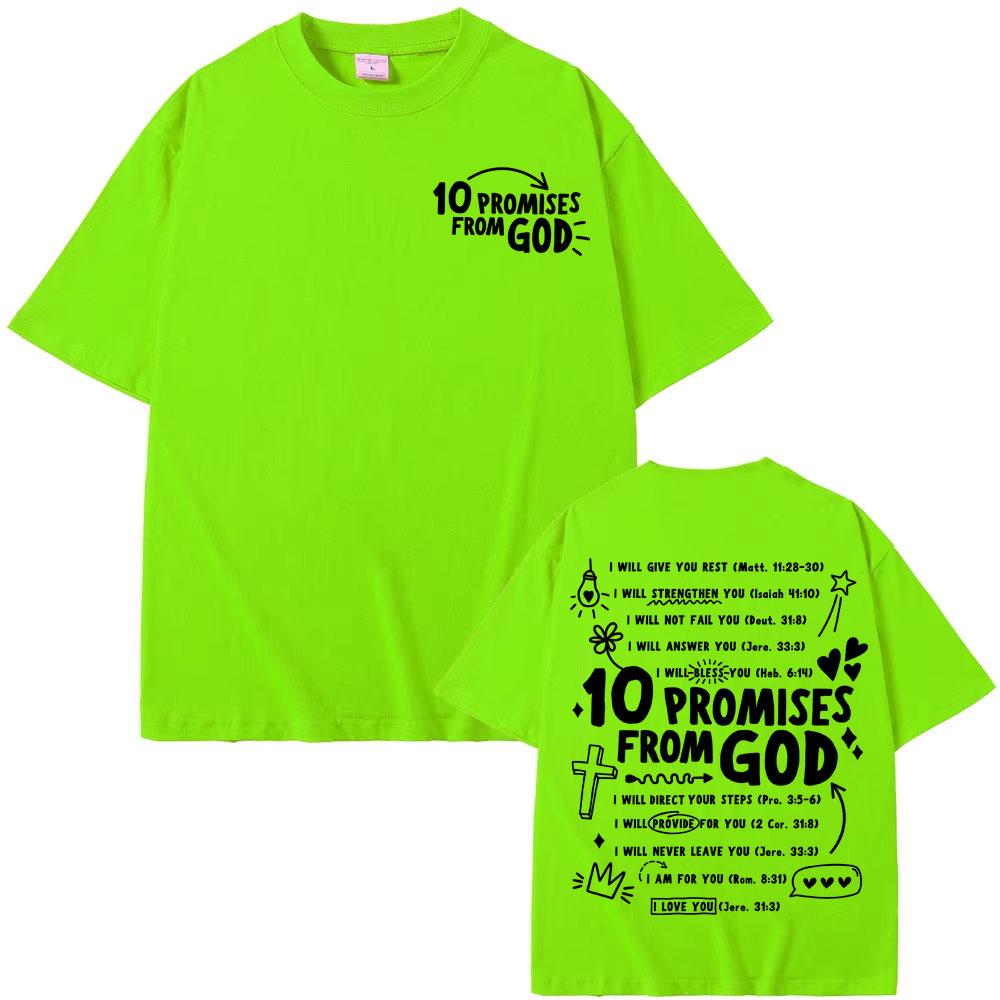 

10 Promises From God Design Jesus T Shirt Christian Aesthetic Streetwear Tshirts Men Women Fashion Casual Oversized T-shirt Tops 4XL