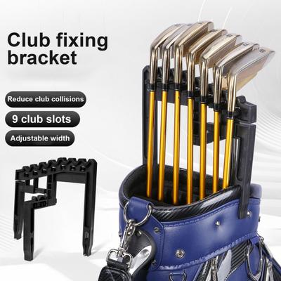 Golf Club Holder Clip with 9 Slots Adjustable Width Universal Easy Installation Golf Bag Stacker Organizer Golf Club Display Rack