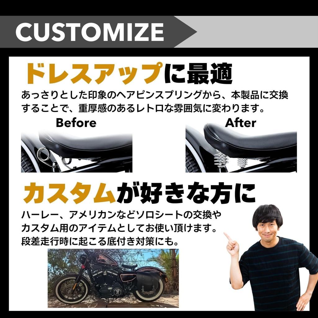 calm wish Motorcycle Spring Solo Single Seat Motorcycle Bracket Vintage Harley Saddle Shock Absorption Silver 2pcs Universal