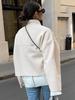 New Women's 2025 Autumn/Winter V-Neck Woolen Coat – Loose, Lazy Style for a Chic European and American Look