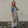 Women's Cotton Linen Long Wrap Homewear Loose Long Dresses