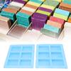 2Pcs Silicone Mold 6 Grids Heat Resistant Flexible Reusable Silicone Mold for Making Soaps Baking Cakes Muffins