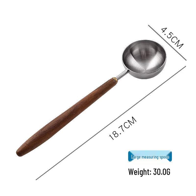 Walnut Handle Stainless Steel Measuring Spoons Set