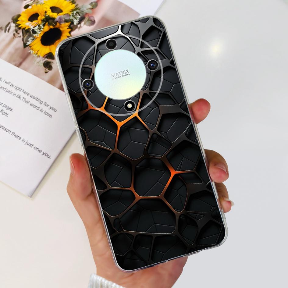 For Honor X9b 5G Case ALI-NX1 Popular Flower Soft Clear Silicon TPU Cover For Honor X9a RMO-NX1 HonorX9 ANY-NX1 Shockproof Funda