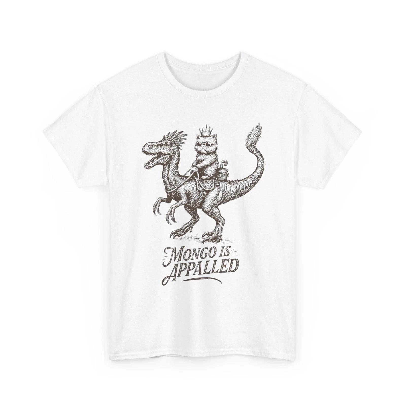 

Retro Mongo is Appalled Princess Cat Riding Dinosaur Womens T-Shirt 2XL
