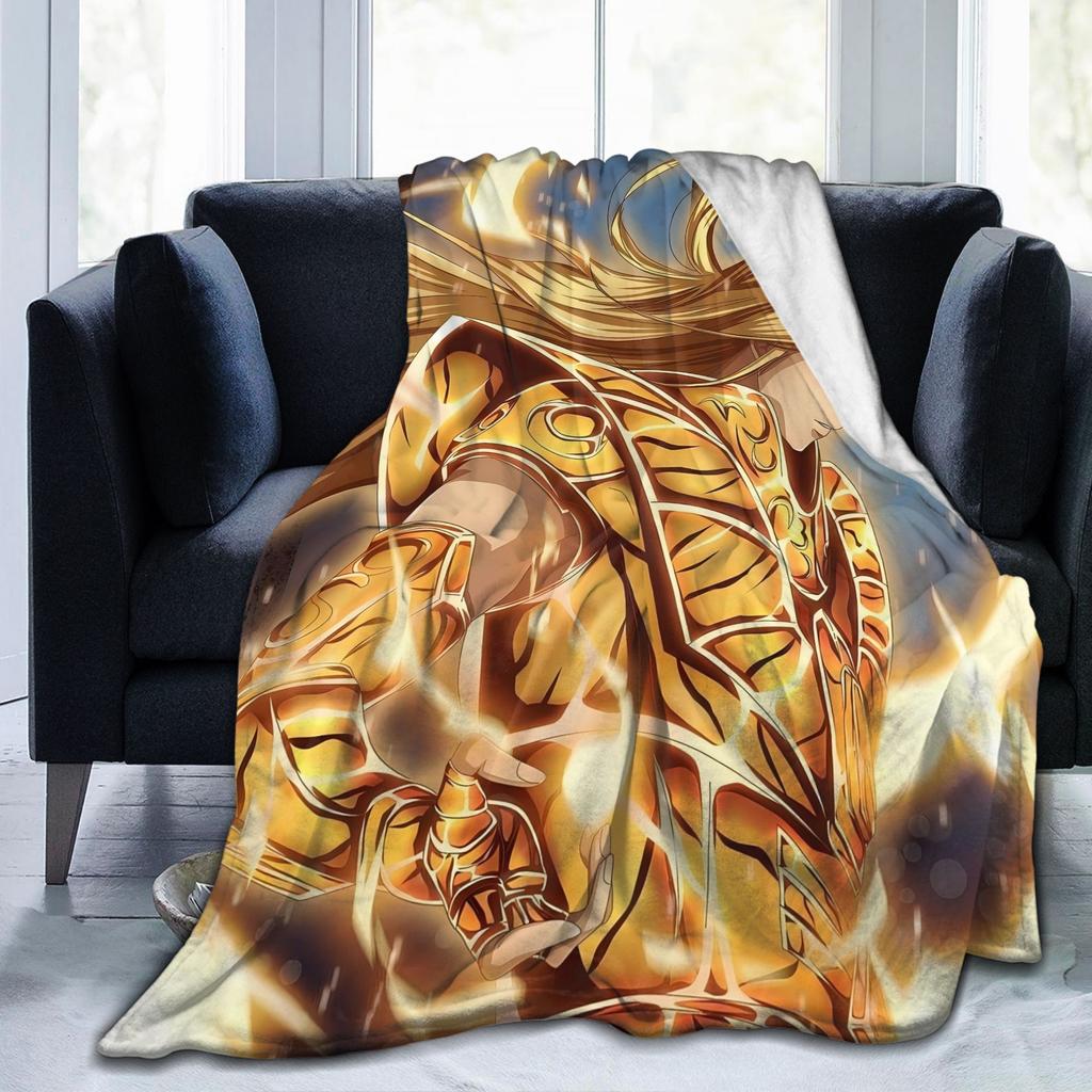 Golden Saint Shaka De Virgo Flannel Printed Blanket Suitable for All Seasons Suitable for Living Room Office Sofa and Travel