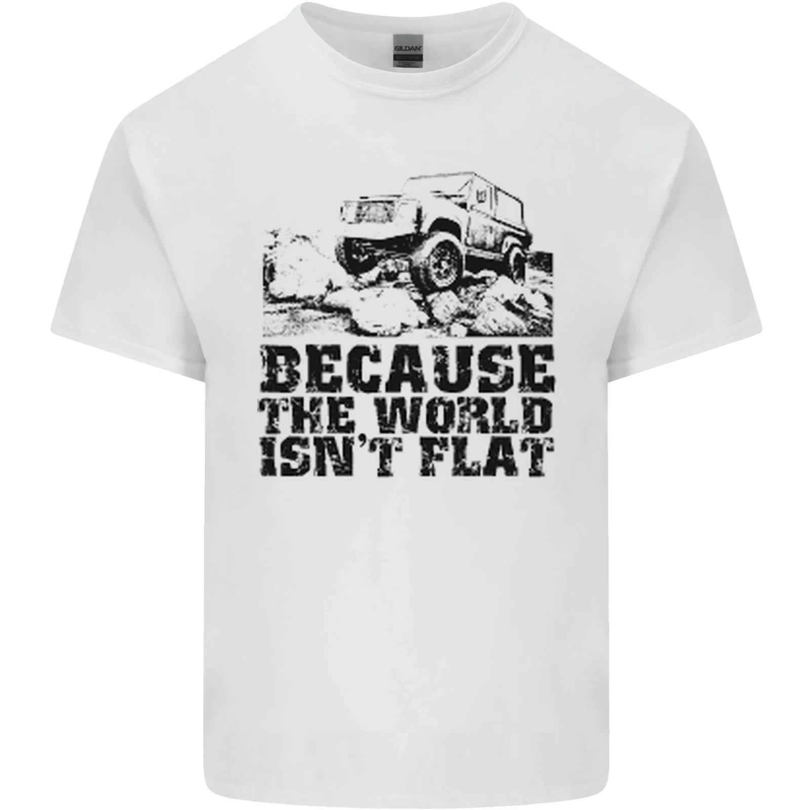 4X4 Because the World Isnt Flat Off Roading Kids T-Shirt Childrens XL