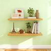 2Pcs/Set Wooden Floating Shelves Wall Mounted Storage Display Shelves Rustic Floating Wall Shelves for Bathroom Bedroom Living Room Kitchen Decor