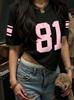 2025 Women American NO.81 Print Lightweight Breathable Mesh fabric V-Neck Short Sleeved baseball T-Shirt Women Jersey T-Shirt