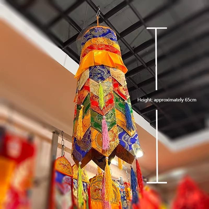 

65*15cm Handicraft Pendant Xizang Tantra Buddhist Hall Decoration Multicolored Victory Banner Tibetan Home Religious Supplies