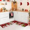 VIKAMA2pcs Christmas-Themed Rug Set Stain-Resistant  Non-Slip Entrance Hallway Doormats Kitchen  Laundry Room Rugs Home Decor