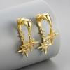 Luxury Back Hanging Eight Pointed Star Rhinestone Earrings For Women Fashionable Temperament High End Exquisite Jewelry