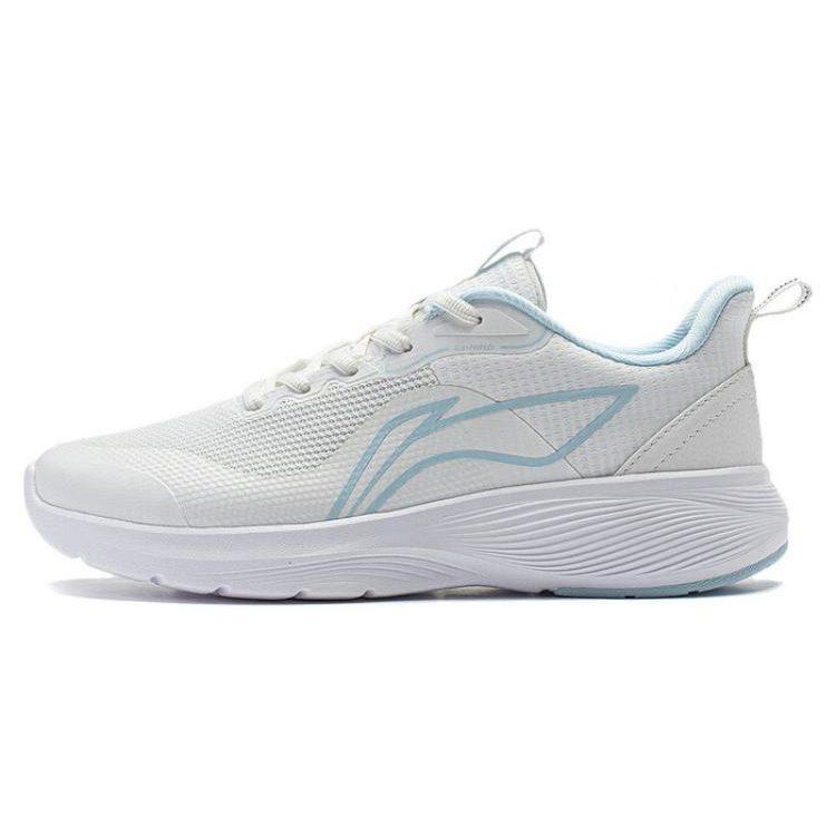 Li Ning Light Stroll Cushioning Slip Resistant Abrasion Resistant Low top Running Shoes Women's White Blue ARST064-4