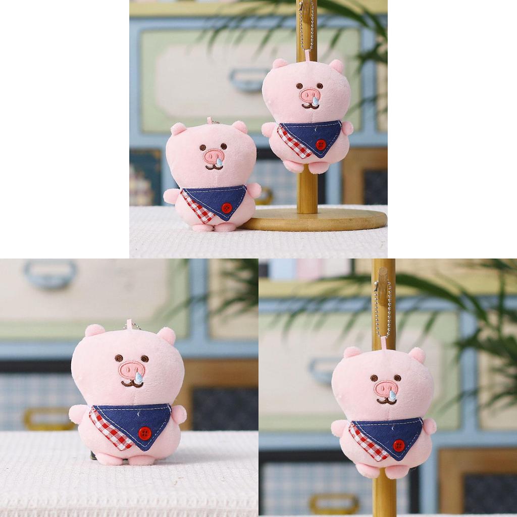 Plush Pig Pendant With Snot Scarf Cute Stuffed Animal Gift For Kids And Adults