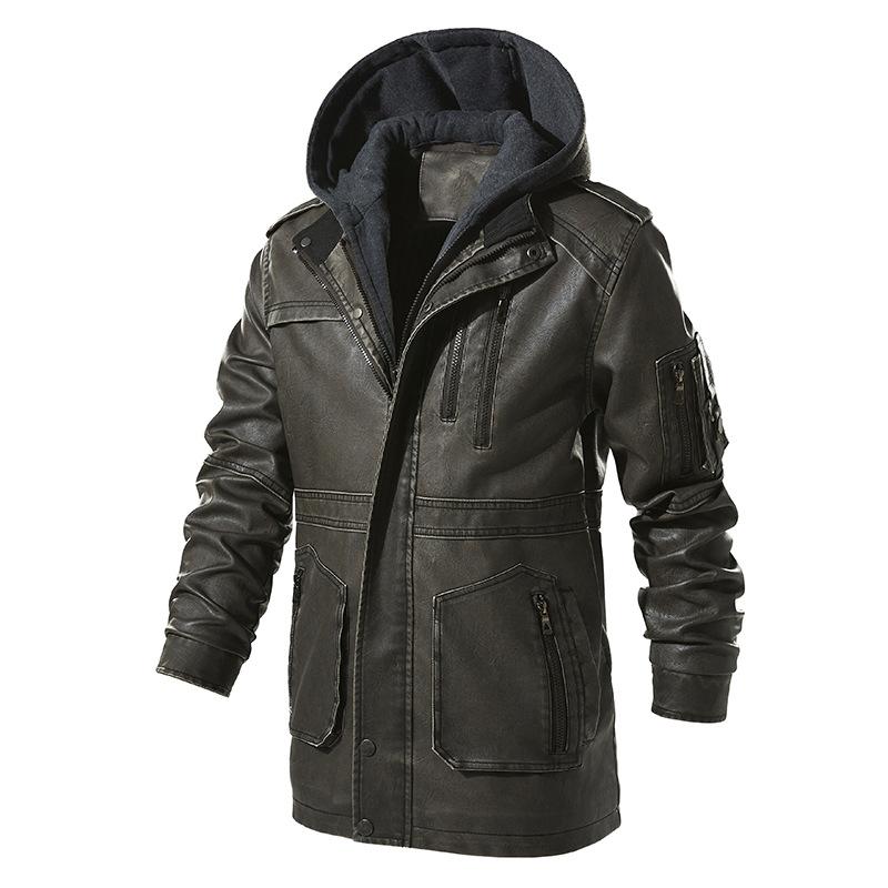 Mens Leather Jackets  Winter  Casual Motorcycle PU Jacket Biker Leather Coats European Windbreaker Genuine Leather Jacket
