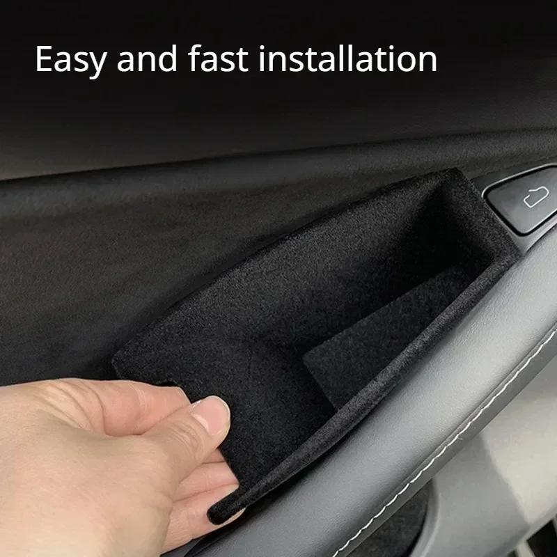 For Tesla Model Y Juniper Model 3 Highland Car Door Side Storage Box Armrest Phone Container Door Organizer Handle Pocket Tray