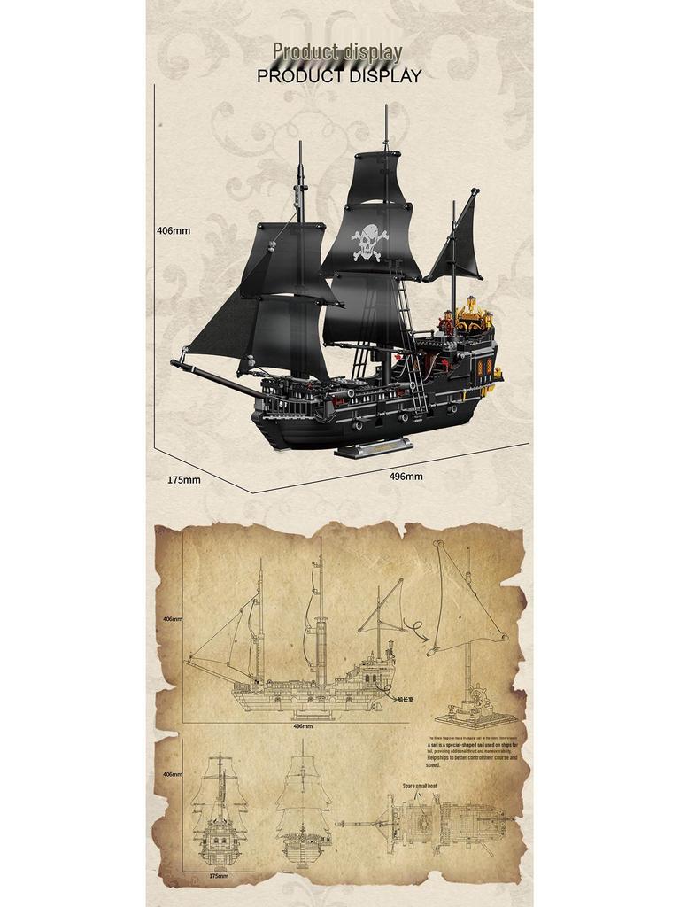 ZheGao Black Pearl Pirate Ship Model Toy Blocks (653000)