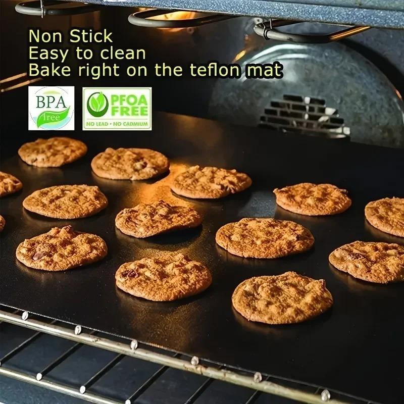 2pcs Large Non Stick Oven Liner Reble Protector Mat Heat Resistant Grill Mats 60X 40CM BBQ Grill Mat Baking Mat