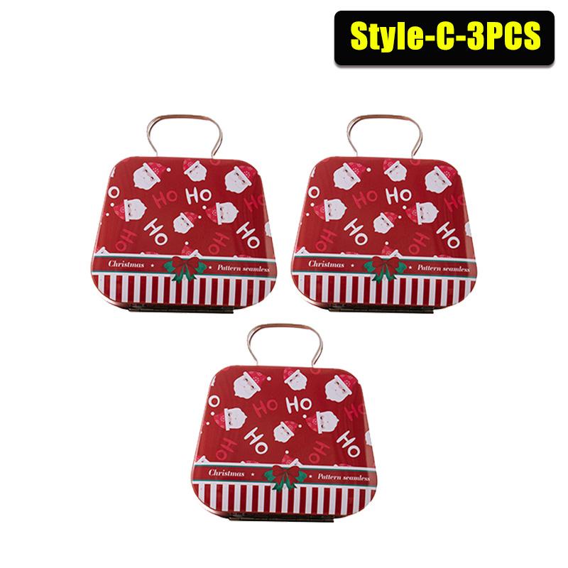 1-20PCS Tinplate Handbag Candy Box Children's Gifts Small Tin Box Mini Handbag Christmas Decoration Supplies Christmas Candy Box