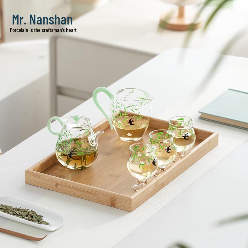 Nanshan Mr. 'Swallows Return Spring' Glass Tea Set