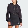 Adidas X Stella McCartney Collaboration Sportswear Cropped Hoodie Solid Logo Short Sleeve Hooded Sweatshirt Women Hoodies Black IN3637
