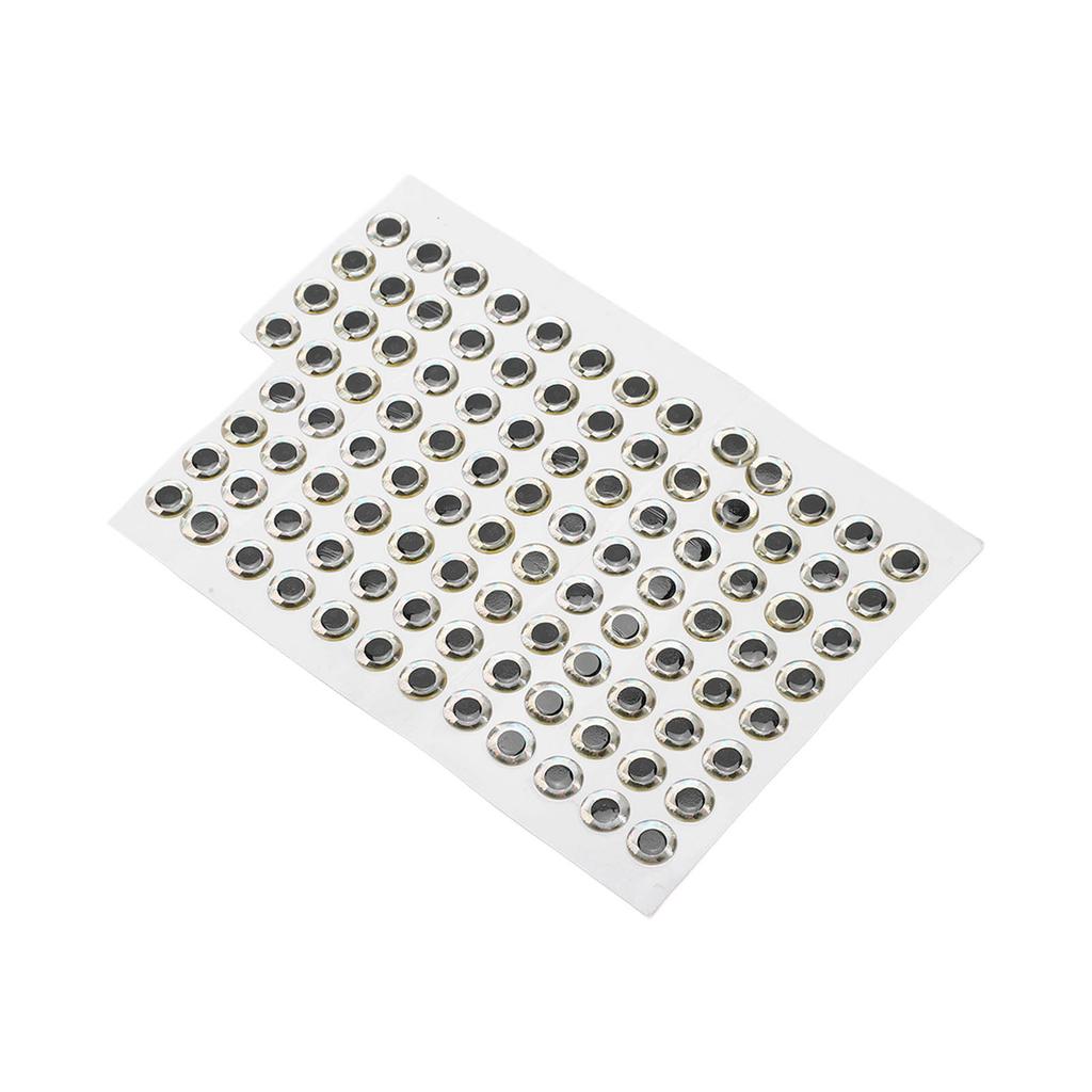 100pcs 10mm Artificial Fishing Eyes Fish Eyes Sticker Fishing Accessories Tackle Fishing Lure EyesSilver