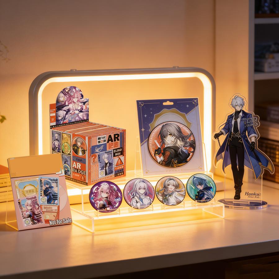 Honkai: Star Rail AR Blind Box Badge with Secret Rare Stelle Caelus, Collectible Game Merch, 75mm