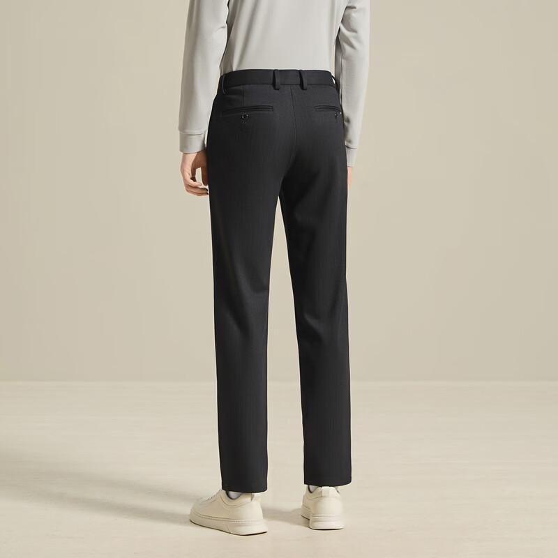 Seven Men's Wool Blend Brushed High-Elastic Business Casual Trousers