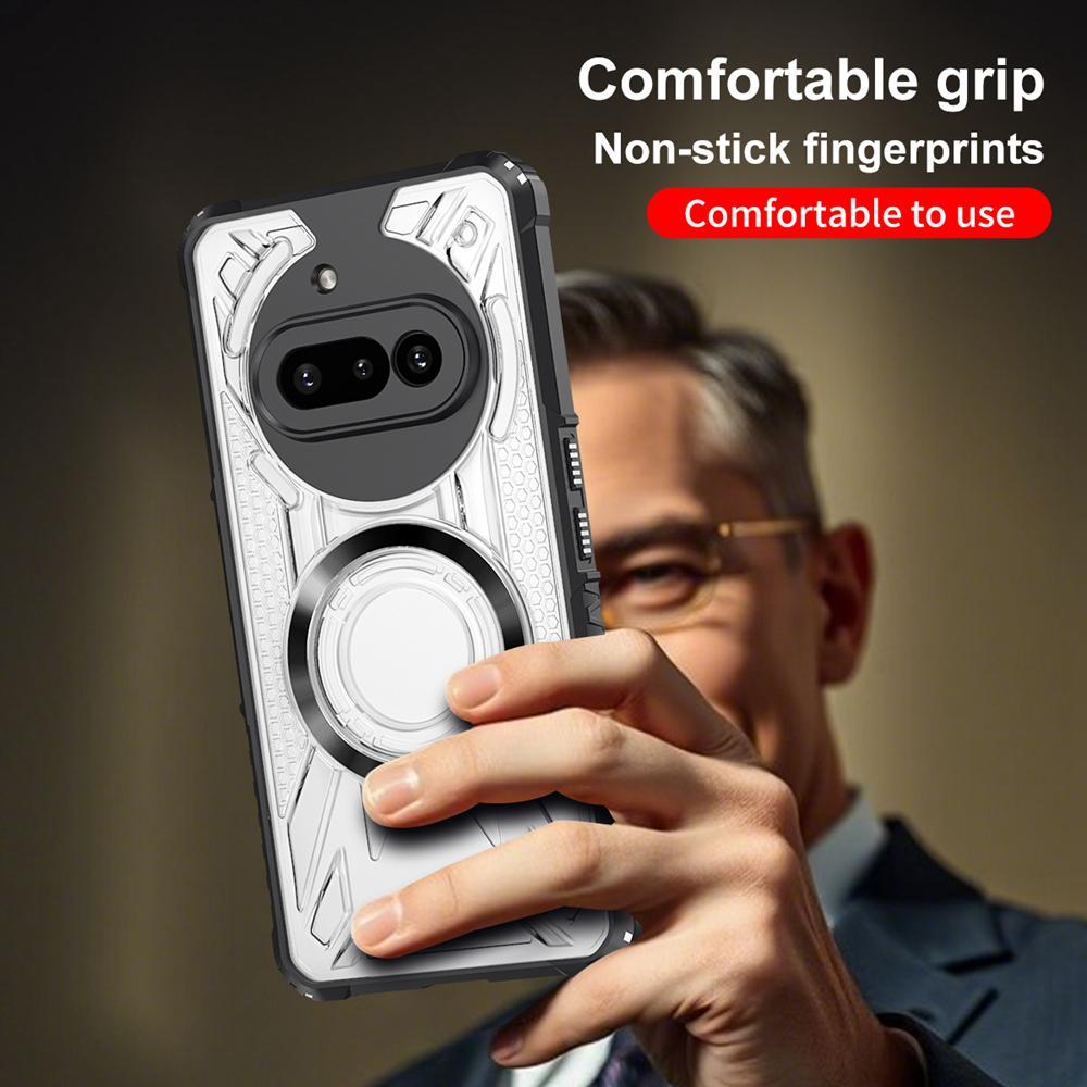 KEYSION Transparent Magnetic Case for Nothing Phone 3A Pro Silicone+PC Heavy Duty Shockproof Phone Cover for Nothing Phone 3A
