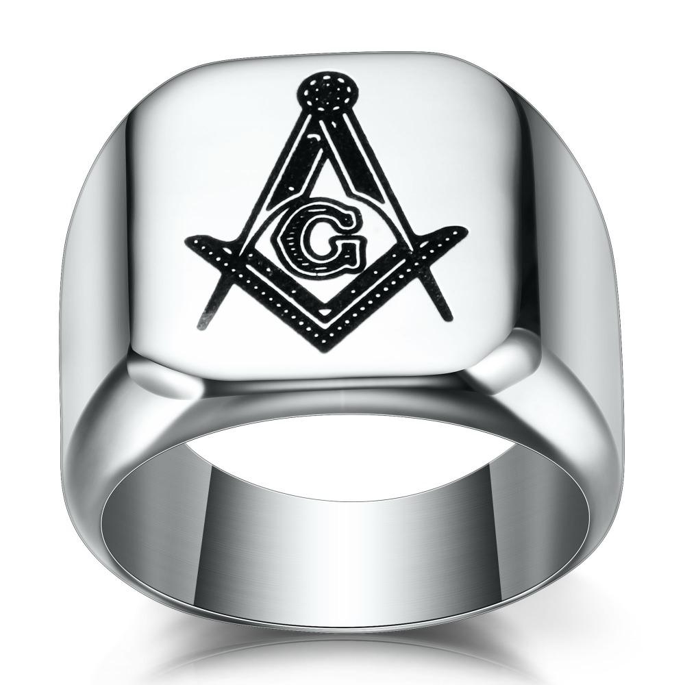 316L Stainless Steel Masonic Ring for Men, Master Masonic Signet Ring, Free Mason Ring Jewelry